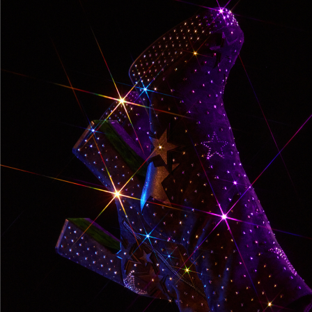 New Crystal Flatback Shape Star Heeled Boots
